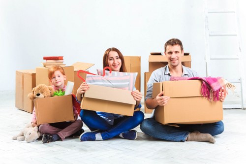 Customer moving storage items safely in a clean facility