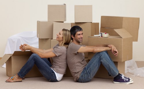Professional movers handling a compact flat relocation in Plumstead