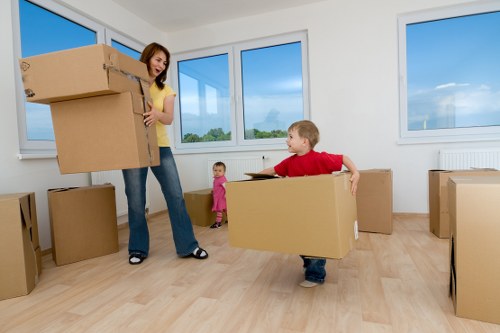 Furniture being carefully loaded during a Plumstead house move