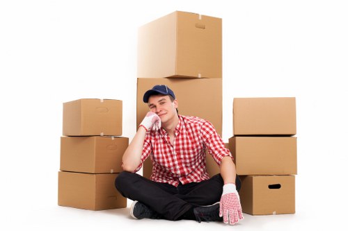 Charity donation collection with reusable furniture and household items from storage